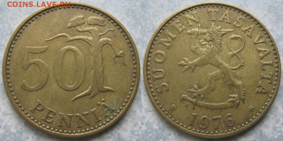 46.Монеты Финляндии - 46.16. -Финляндия 50 пенни 1976 К    190-к83-11428