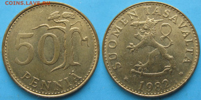 46.Монеты Финляндии - 46.22. -Финляндия 50 пенни 1982 К    5059