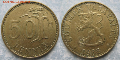 46.Монеты Финляндии - 46.24. -Финляндия 50 пенни 1985 N    190-к83-11434