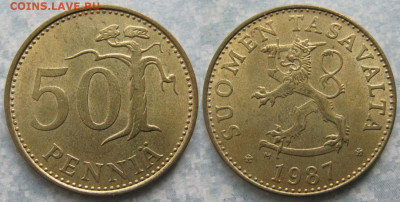 46.Монеты Финляндии - 46.26. -Финляндия 50 пенни 1987 M    190-к83-11393