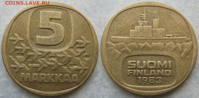46.Монеты Финляндии - 46.31. -Финляндия 5 марок 1983 N    168-ас71-4255