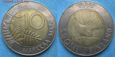 46.Монеты Финляндии - 46.38. -Финляндия 10 марок 1993    187-ак2-4025