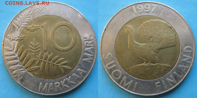 46.Монеты Финляндии - 46.40. -Финляндия 10 марок 1997    3208