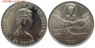 Крона Шайба Остров Святой Елены 25 пенсов 1980 корабль - JoUK_j7gT0QAAAE02SXJlmYj