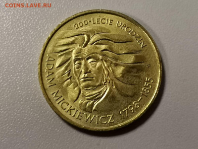 Польша 2 злотых 1998г -Адам Мицкевич, до 29.12 - Я Польша Мицкевич-1