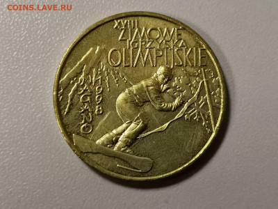 Польша 2 злотых 1998г -Олимпийские игры в Нагано, до 29.12 - Я Польша Нагано-1