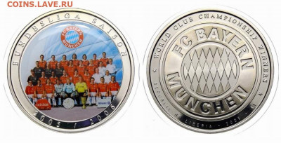 Либерия 1$ доллар 2005 Футбольный клуб "Бавария" 50мм - liberija_1_dollar_2005_sport_futbol_fk_bavarija_mjunkhen_bundesliga_ogromnaja_moneta_50_mm