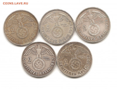Германия .5 по 2 марки 25.12  ФИКС - 222 014