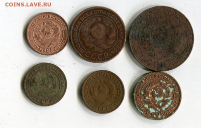 6 монет 1924г 1,2,3,5 коп. до 28.12.20 22-30 - 6 1924р