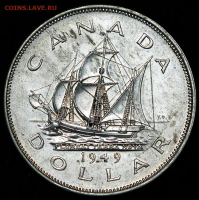 Монеты с Корабликами - 1-dollar-1949-prisoedinenie-nyufaundlenda-kanada_31353-2