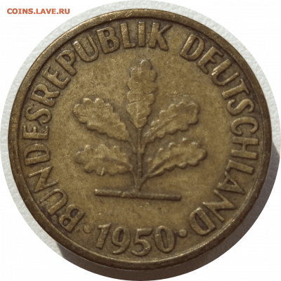 5 пфеннигов 1950 г. (G) ФРГ до 27.12.20 в 22:00 МСК - Rounded_20201226_165613