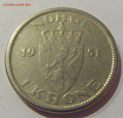 1 крона 1951 новый тип Норвегия №1 02.01.2021 22:00 МСК - CIMG9441.JPG