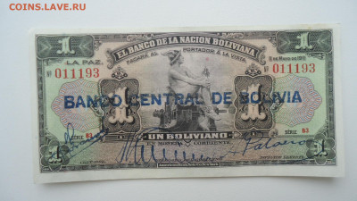 БОЛИВИЯ 1 БОЛИВИАНО 1929, НАДПЕЧАТКА - DSC07331.JPG
