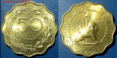 Парагвай 50 сентимо Год: 1953 Окончание:03-01 В 22-00 мск - парагвай 50