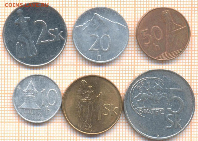 Словакия 6  монет, до 5.01.2021 г. 22.00 по Москве - Словакия 6 монет 2517