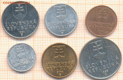 Словакия 6  монет, до 5.01.2021 г. 22.00 по Москве - Словакия 6 монет 2517а
