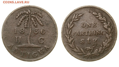 Антигуа. 1 фартинг 1836 года. - Картинка