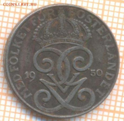 Швеция 2 эре 1950 г., до 8.01.2021 г. 22.00 по Москве - Швеция 2 эре 1950 2351а