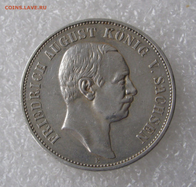 Королевство Саксония. Фридрих Август III. 5 МАРОК 1908 года. - 5МРК1908 (3).JPG