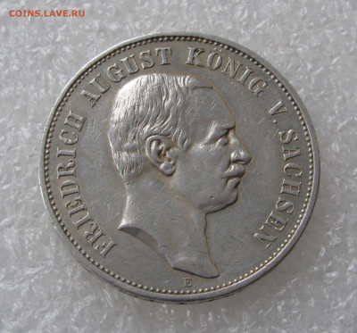 Королевство Саксония. Фридрих Август III. 5 МАРОК 1908 года. - 5МРК1908 (2).JPG