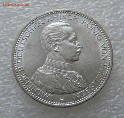 Пруссия. Император Вильгельм II. 5 МАРОК 1913 года. UNC. - 5Марок 1913 (3).JPG