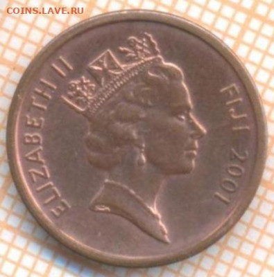Фиджи 1 цент 2001 г., до 9.01.2021 г. 22.00 по Москве - Фиджи 1 цент 2001 2359а