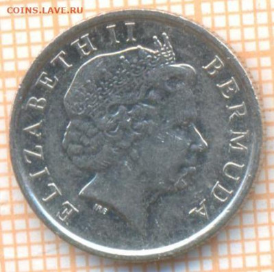 Бермуды 10 центов 2002 г., до  9.01.2021 г. 22.00 по Москве - Бермуды 10 центов 2002 2466 а