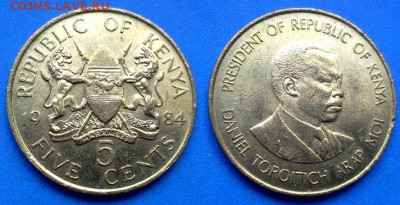 Кения - 5 центов 1984 года до 11.01 - Кения 5 центов, 1984