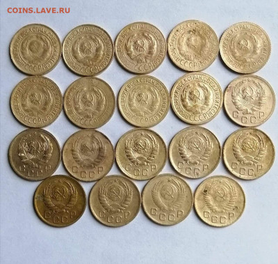 Погодовка СССР: 1 копейка - 19 шт., есть нечастые, короткий - 1 коп ссср-19шт А