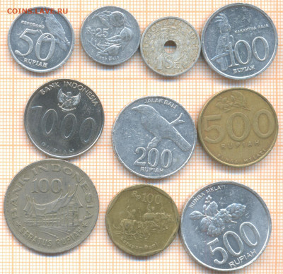 Индонезия 10 монет , до 13.01.2021 г. 22.00 по Москве - Индонезия 10 монет 2538