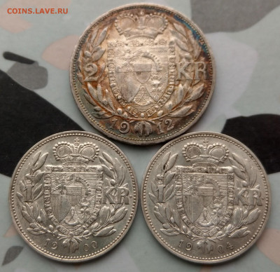 Лихтенштейн 2 кроны 1912, 1 крона 1900,1904 ФИКС до 10.01 - IMAG0035_2