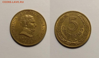 Уругвай 5 сентесимо 1960 г Хосе Артигас - 12.01 22:00 мск - IMG_20201031_175700