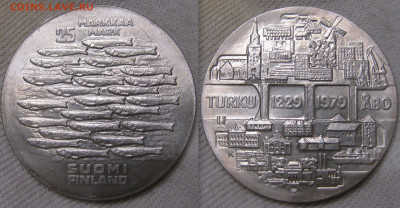 Финляндия 25 марок 1979г 750 лет Турку до 13.01 - Финляндия 25 марок 1979
