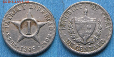 47.Монеты Карибского моря. - 47.2. -Куба 1 сентаво 1946    190-раз4-11117