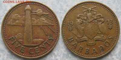 47.Монеты Карибского моря. - 47.29. -Барбадос 5 центов 1973    190-ас88-11251