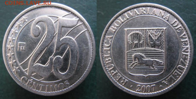47.Монеты Карибского моря. - 47.40. - Венесуэла 25с 2007    602