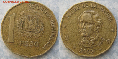 47.Монеты Карибского моря. - 47.51. -Доминиканская республика 1 песо 2002    203-ас103-11563