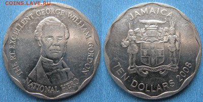 47.Монеты Карибского моря. - 47.47. -Ямайка 10 долларов 2008    190-ас93-11343