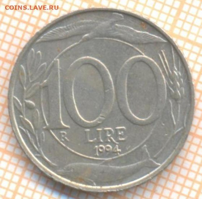 Италия 100 лир 1994 г., до 16.01.2021 г. 22.00 по Москве - Италия 100 лир 1994 2550
