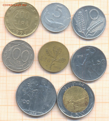Италия 8 монет , до 17.01.2021 г. 22.00 по Москве - Италия 8 монет 2562а