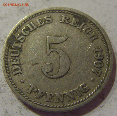 5 пфеннигов 1907 D Германия №1 17.01.2021 22:00 М - CIMG1822.JPG