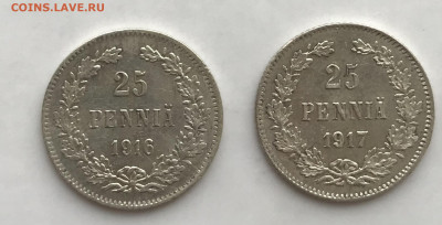 25 пенни 1916 и 1917 гг  До 18.01.2021 22.00 по МСК - 32871D6E-7C84-4D54-A3AC-D0A645D19A47