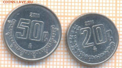Мексика 20,50 сентаво 2011 г., до 19.01.2021 г. 22.00 по Мос - Мексика 25 50 сент 2011 2578