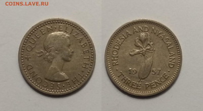 Родезия и Ньясаленд 3 пенса 1956 года - 16.01 22:00 мск - IMG_20210102_104837