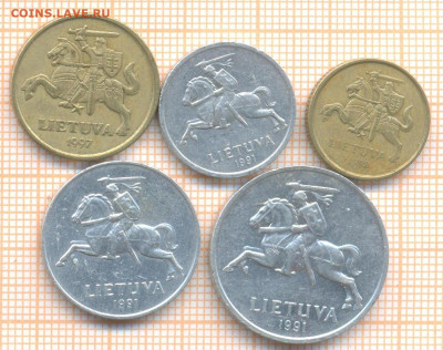 Литва 5 монет, до 19.01.2021 г. 22.00 по Москве - Литва 5 монет 2580