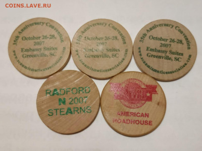 Деревянные жетоны США, 5шт - 18.01 - до 21:00 Мск - fdc38683-3371-493d-b76e-fff8a34e5e12