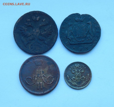 сибирская копейка 1769 года+ 3 медных монеты РИ - DSCN3472.JPG
