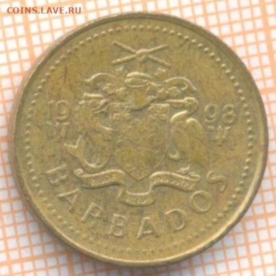 Барбадос 5 центов 1998 г., до 22.01.2021 г. 22.00 по Москве - Барбадос 5 центов 1998 2594