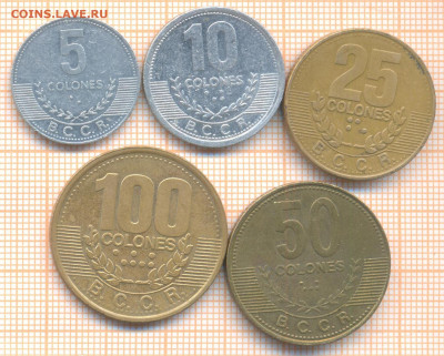 Коста-Рика 5 монет, до 22.01.2021 г. 22.00 по Москве - Коста Рика 5 монет 2595