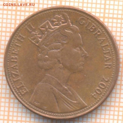 Гибралтар 2 пенса 2004 г., до 22.01.2021 г. 22.00 по Москве - Гибралтар 2 пенса 2004 2596а